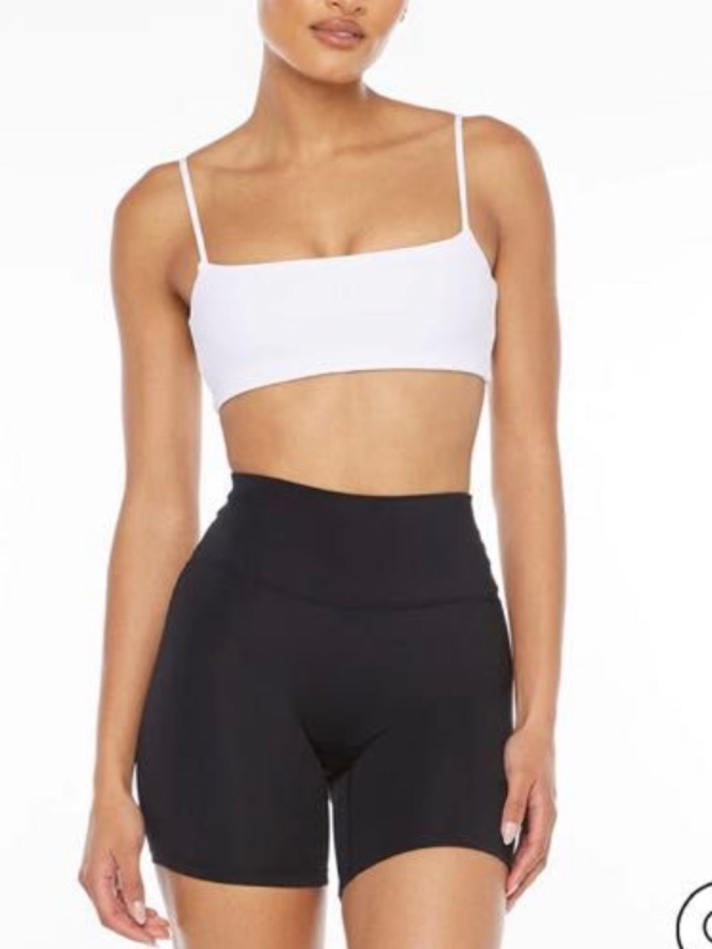 CSB Freedom staple crop in white Minimal White Bralette with Thin Straps